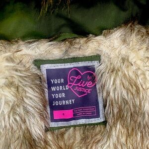 Girls green jacket size 8